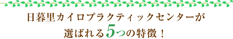 日暮里カイロプラクティックセンターが選ばれる5つの特徴!